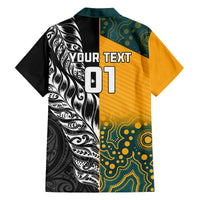 Custom New Zealand And Australia Rugby Family Matching Off Shoulder Maxi Dress and Hawaiian Shirt Wallabies Kiwi Silver Fern 2023 World Cup LT01 - Polynesian Pride