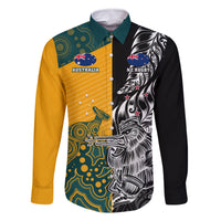 Custom New Zealand And Australia Rugby Family Matching Off Shoulder Maxi Dress and Hawaiian Shirt Wallabies Kiwi Silver Fern 2023 World Cup LT01 Dad's Shirt - Long Sleeve Black - Polynesian Pride