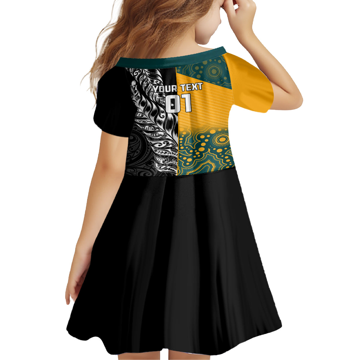 Custom New Zealand And Australia Rugby Family Matching Summer Maxi Dress and Hawaiian Shirt Wallabies Kiwi Silver Fern 2023 World Cup LT01 - Polynesian Pride