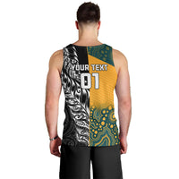 Custom New Zealand And Australia Rugby Men Tank Top Wallabies Kiwi Silver Fern 2023 World Cup LT01 - Polynesian Pride