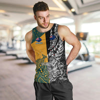 Custom New Zealand And Australia Rugby Men Tank Top Wallabies Kiwi Silver Fern 2023 World Cup LT01 - Polynesian Pride