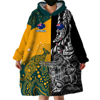 Custom New Zealand And Australia Rugby Wearable Blanket Hoodie Wallabies Kiwi Silver Fern 2023 World Cup LT01 - Polynesian Pride