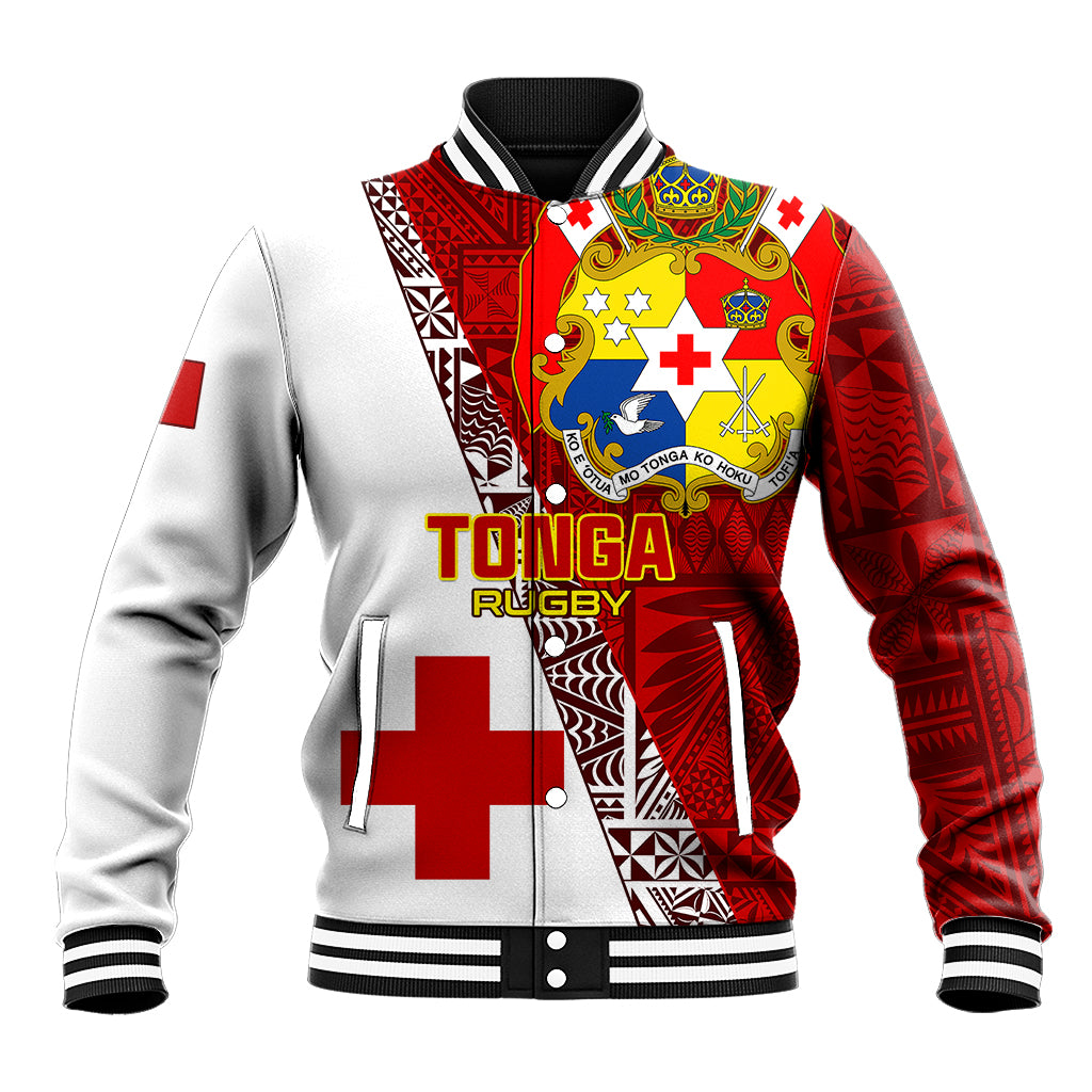 Tonga Rugby Baseball Jacket Tongan Go 2023 World Cup LT01 Unisex Red - Polynesian Pride