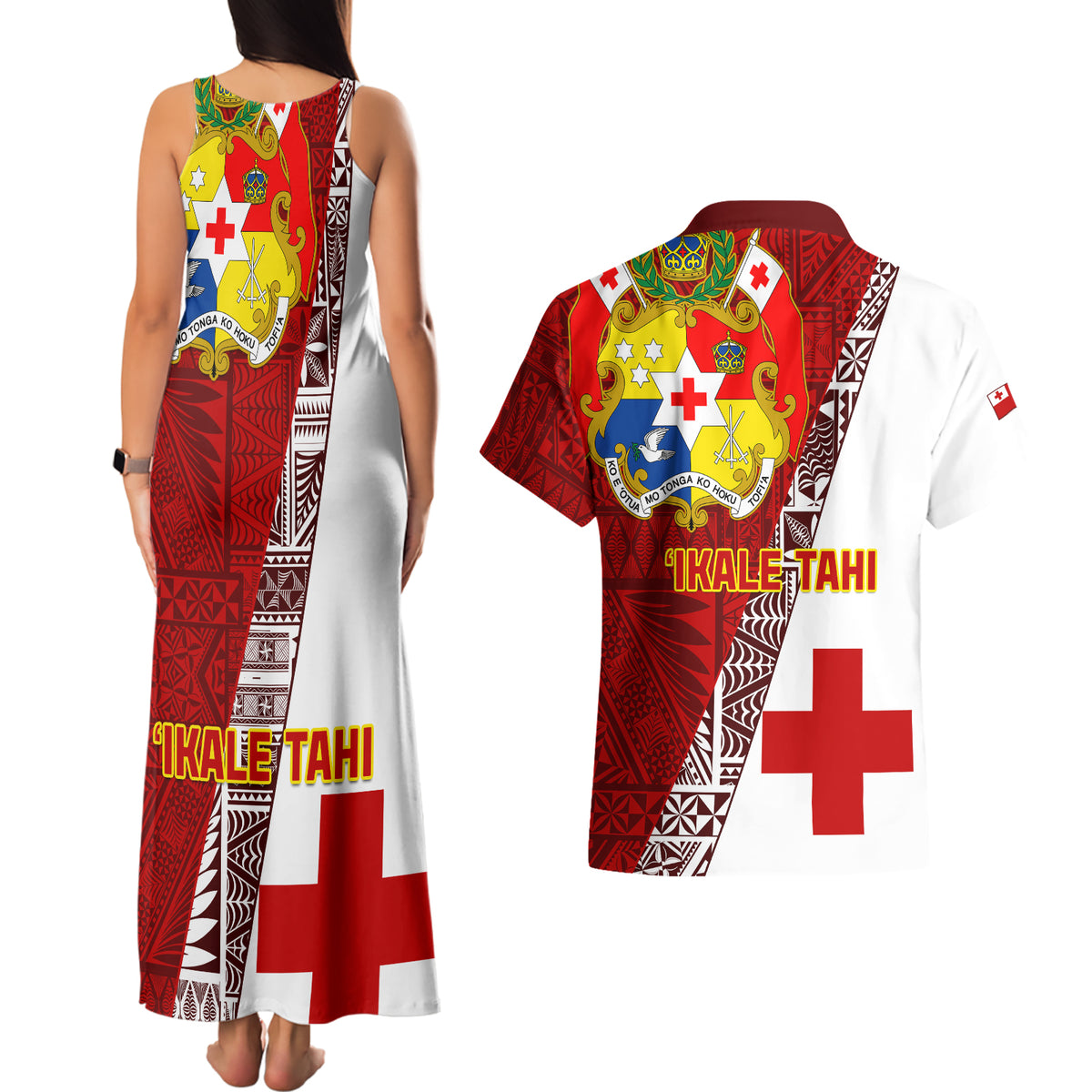 Tonga Rugby Couples Matching Tank Maxi Dress and Hawaiian Shirt Tongan Go 2023 World Cup LT01 - Polynesian Pride