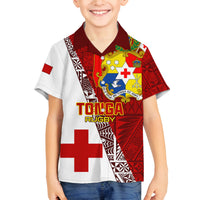 Tonga Rugby Family Matching Summer Maxi Dress and Hawaiian Shirt Tongan Go 2023 World Cup LT01 Son's Shirt Red - Polynesian Pride