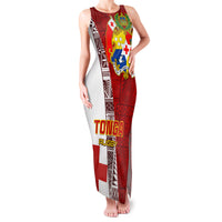 Tonga Rugby Family Matching Tank Maxi Dress and Hawaiian Shirt Tongan Go 2023 World Cup LT01 Mom's Dress Red - Polynesian Pride