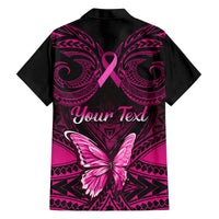 Personalised Pink Out Family Matching Long Sleeve Bodycon Dress and Hawaiian Shirt Breast Cancer Awareness Polynesian Pattern Black Version LT01 - Polynesian Pride