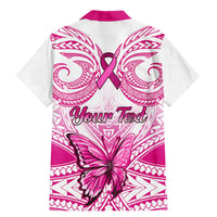 Personalised Pink Out Family Matching Mermaid Dress and Hawaiian Shirt Breast Cancer Awareness Polynesian Pattern White Version LT01 - Polynesian Pride