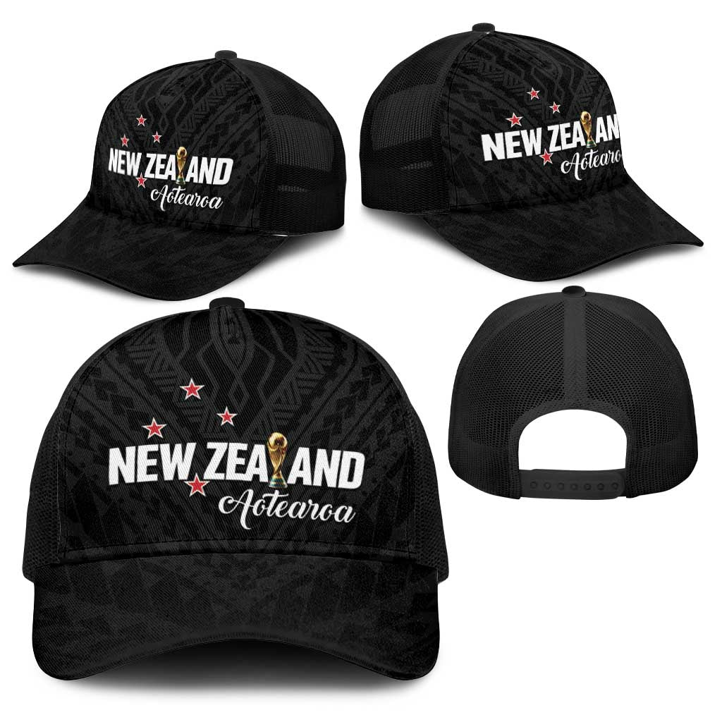Football New Zealand Baseball Net Cap Aotearoa United Black Version - Polynesian Pride
