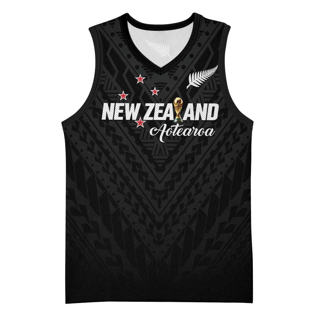 Custom Football New Zealand Basketball Jersey Aotearoa United Black Version LT01 Unisex Black - Polynesian Pride