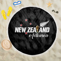 Football New Zealand Beach Blanket Aotearoa United Black Version LT01 One Size 150cm Black - Polynesian Pride