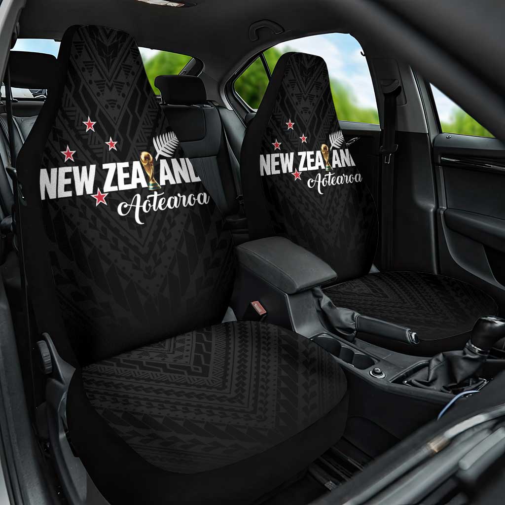 Football New Zealand Car Seat Cover Aotearoa United Black Version LT01 One Size Black - Polynesian Pride
