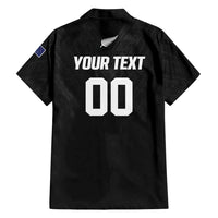Custom Football New Zealand Family Matching Long Sleeve Bodycon Dress and Hawaiian Shirt Aotearoa United Black Version LT01 - Polynesian Pride