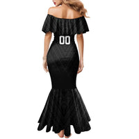 Custom Football New Zealand Family Matching Mermaid Dress and Hawaiian Shirt Aotearoa United Black Version LT01 - Polynesian Pride