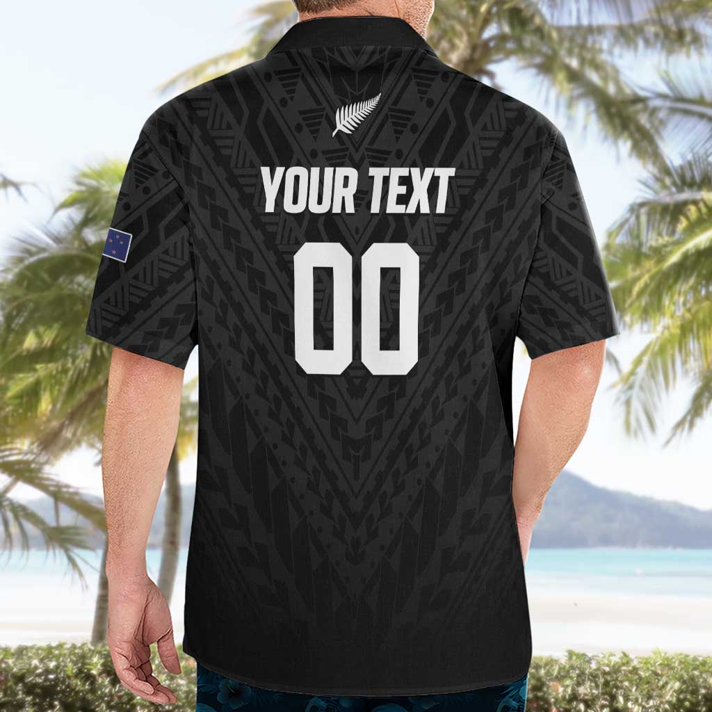Custom Football New Zealand Hawaiian Shirt Aotearoa United Black Version LT01 - Polynesian Pride