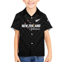 Custom Football New Zealand Hawaiian Shirt Aotearoa United Black Version LT01 - Polynesian Pride