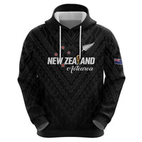 Custom Football New Zealand Hoodie Aotearoa United Black Version LT01 - Polynesian Pride