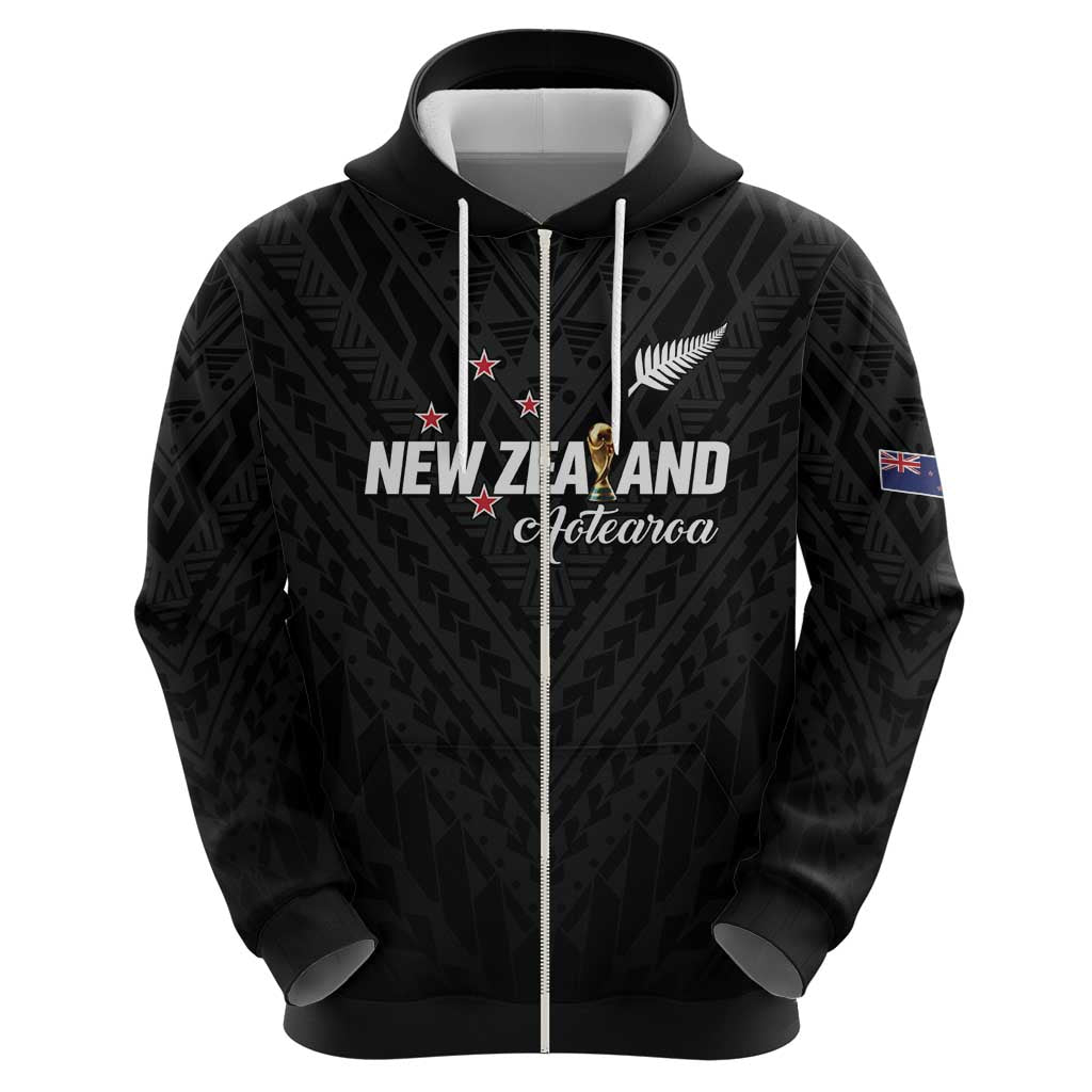 Custom Football New Zealand Hoodie Aotearoa United Black Version LT01 - Polynesian Pride