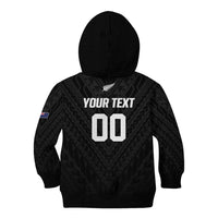 Custom Football New Zealand Kid Hoodie Aotearoa United Black Version LT01 - Polynesian Pride