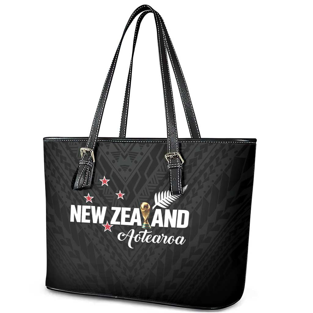 Football New Zealand Leather Tote Bag Aotearoa United Black Version LT01 - Polynesian Pride