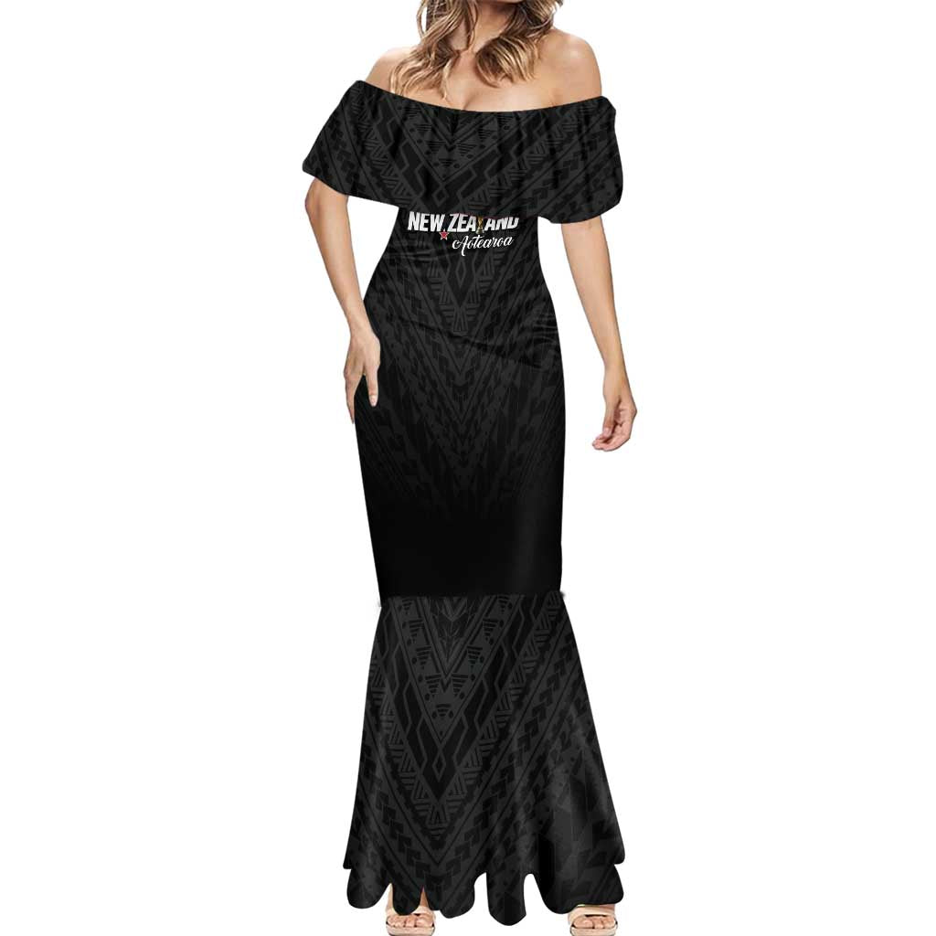Custom Football New Zealand Mermaid Dress Aotearoa United Black Version LT01 - Polynesian Pride