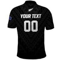 Custom Football New Zealand Polo Shirt Aotearoa United Black Version LT01 - Polynesian Pride
