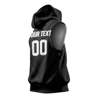 Custom Football New Zealand Sleeveless Hoodie Aotearoa United Black Version LT01 - Polynesian Pride