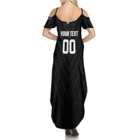 Custom Football New Zealand Summer Maxi Dress Aotearoa United Black Version LT01 - Polynesian Pride