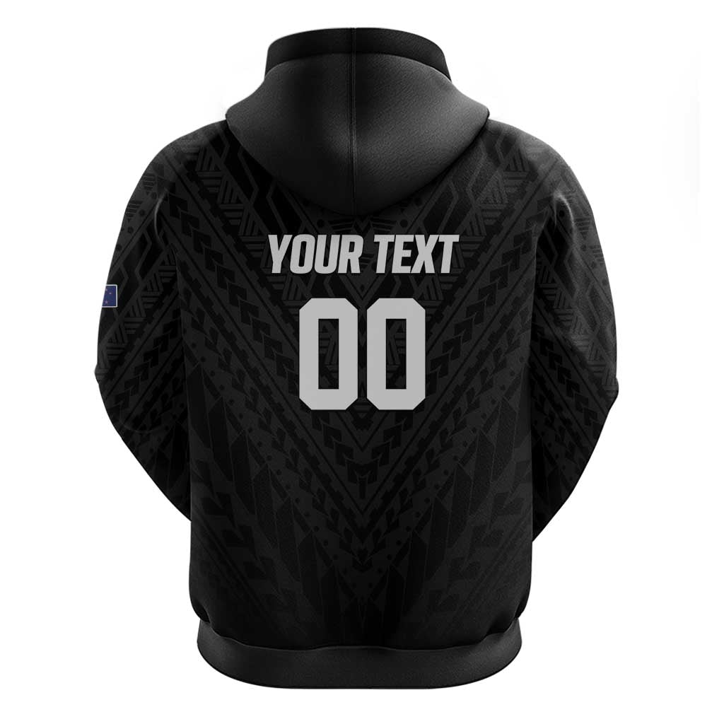 Custom Football New Zealand Zip Hoodie Aotearoa United Black Version LT01 - Polynesian Pride
