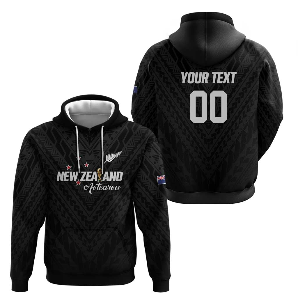 Custom Football New Zealand Zip Hoodie Aotearoa United Black Version LT01 - Polynesian Pride