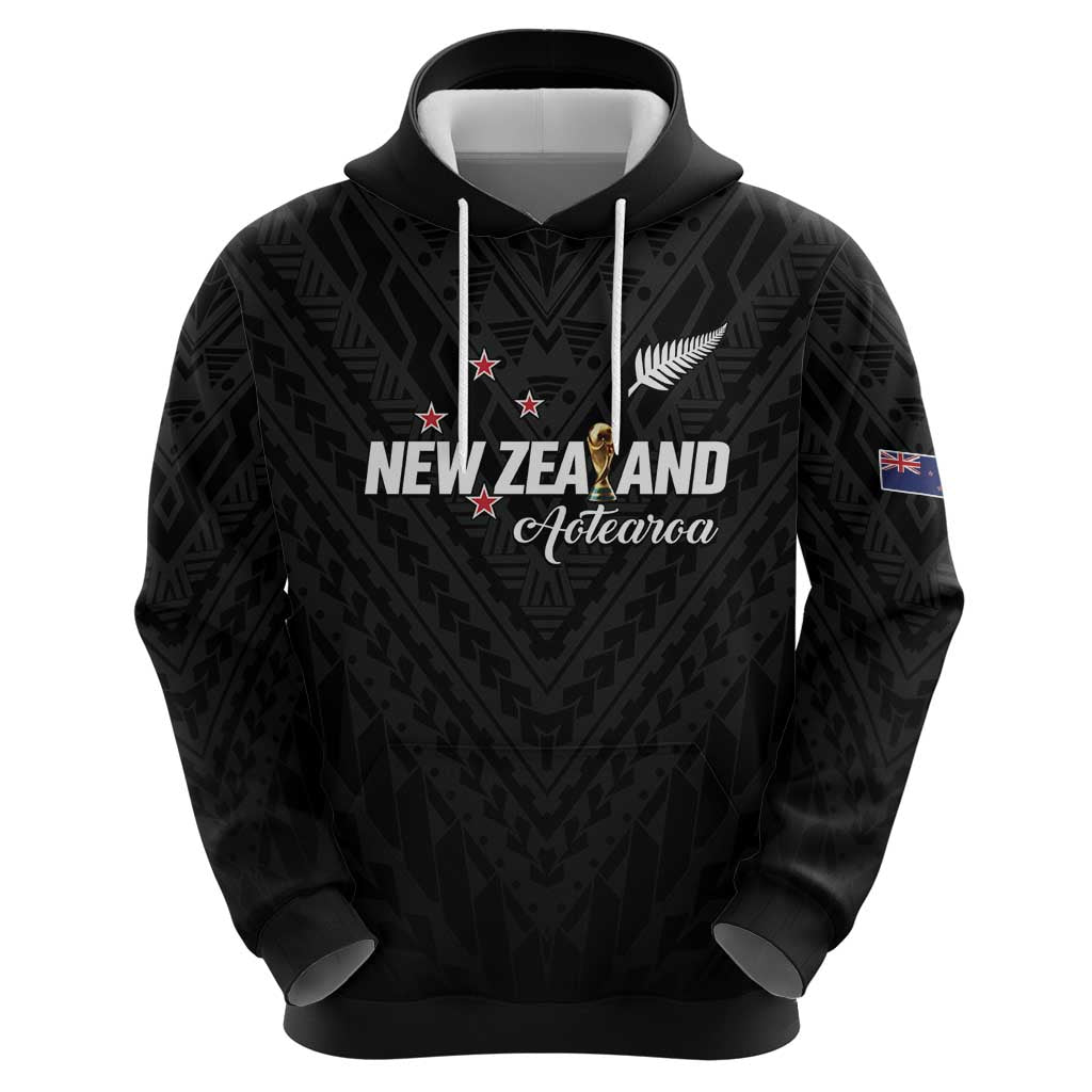 Custom Football New Zealand Zip Hoodie Aotearoa United Black Version LT01 - Polynesian Pride
