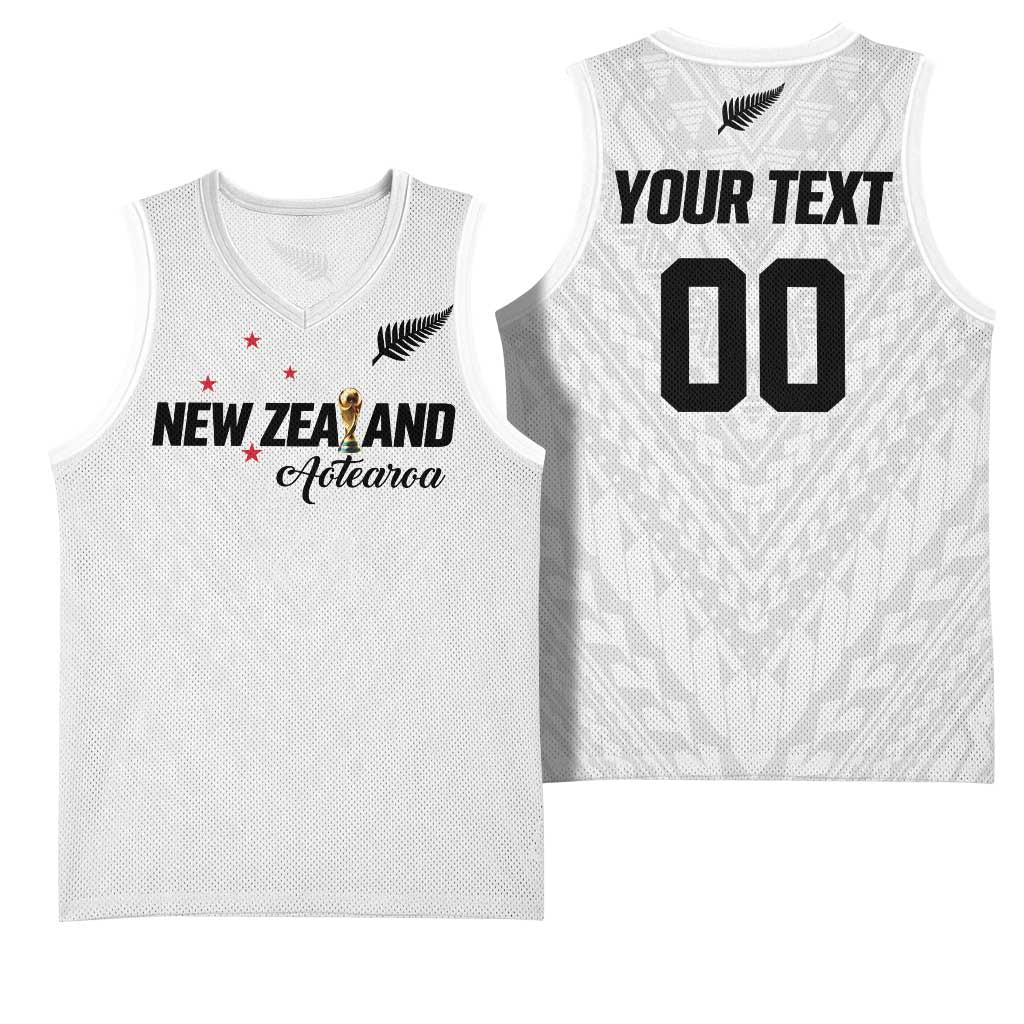 Custom Football New Zealand Basketball Jersey Aotearoa United White Version LT01 - Polynesian Pride