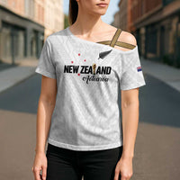 Custom Football New Zealand Cross Shoulder Shirt Aotearoa United White Version LT01 - Polynesian Pride