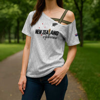 Custom Football New Zealand Cross Shoulder Shirt Aotearoa United White Version LT01 - Polynesian Pride