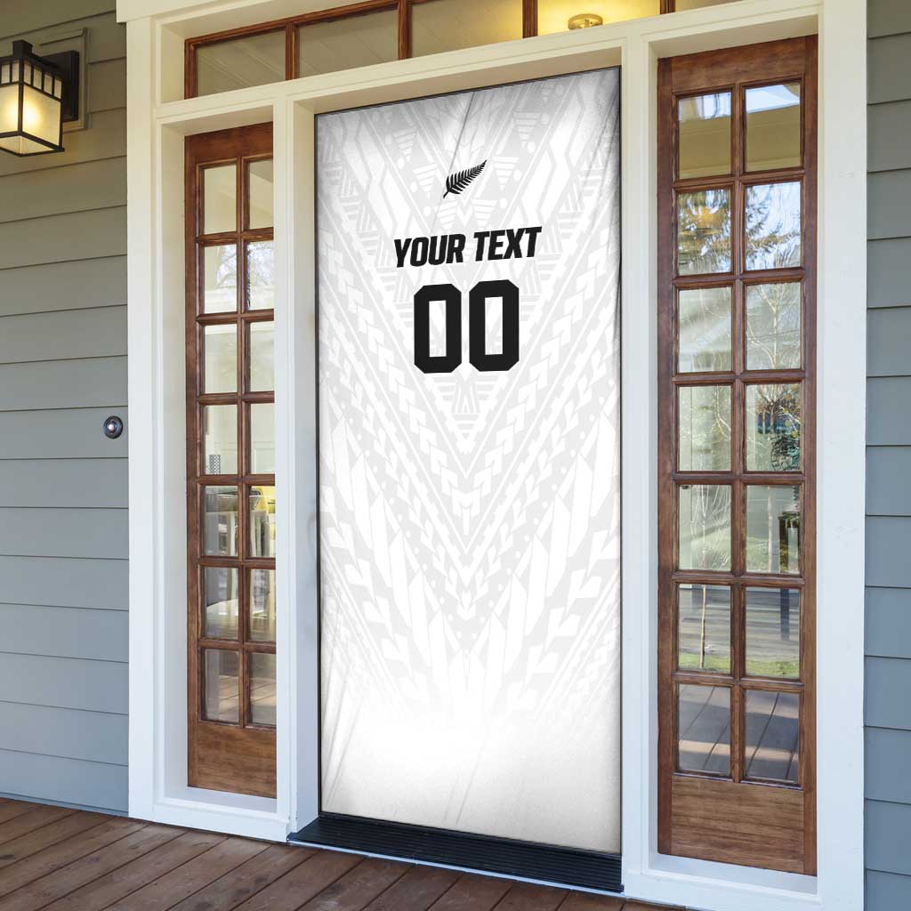 Custom Football New Zealand Door Cover Aotearoa United White Version LT01 - Polynesian Pride
