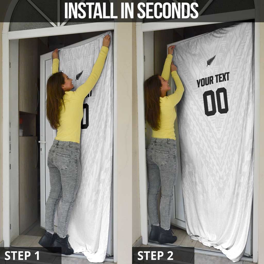 Custom Football New Zealand Door Cover Aotearoa United White Version LT01 - Polynesian Pride