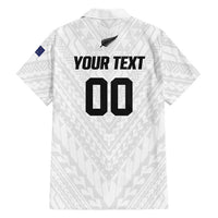 Custom Football New Zealand Family Matching Puletasi and Hawaiian Shirt Aotearoa United White Version LT01 - Polynesian Pride