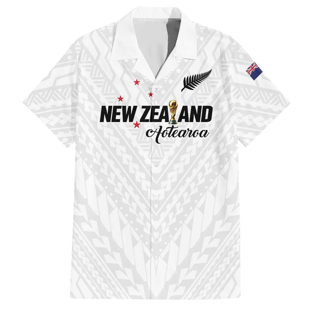 Custom Football New Zealand Hawaiian Shirt Aotearoa United White Version LT01 White - Polynesian Pride