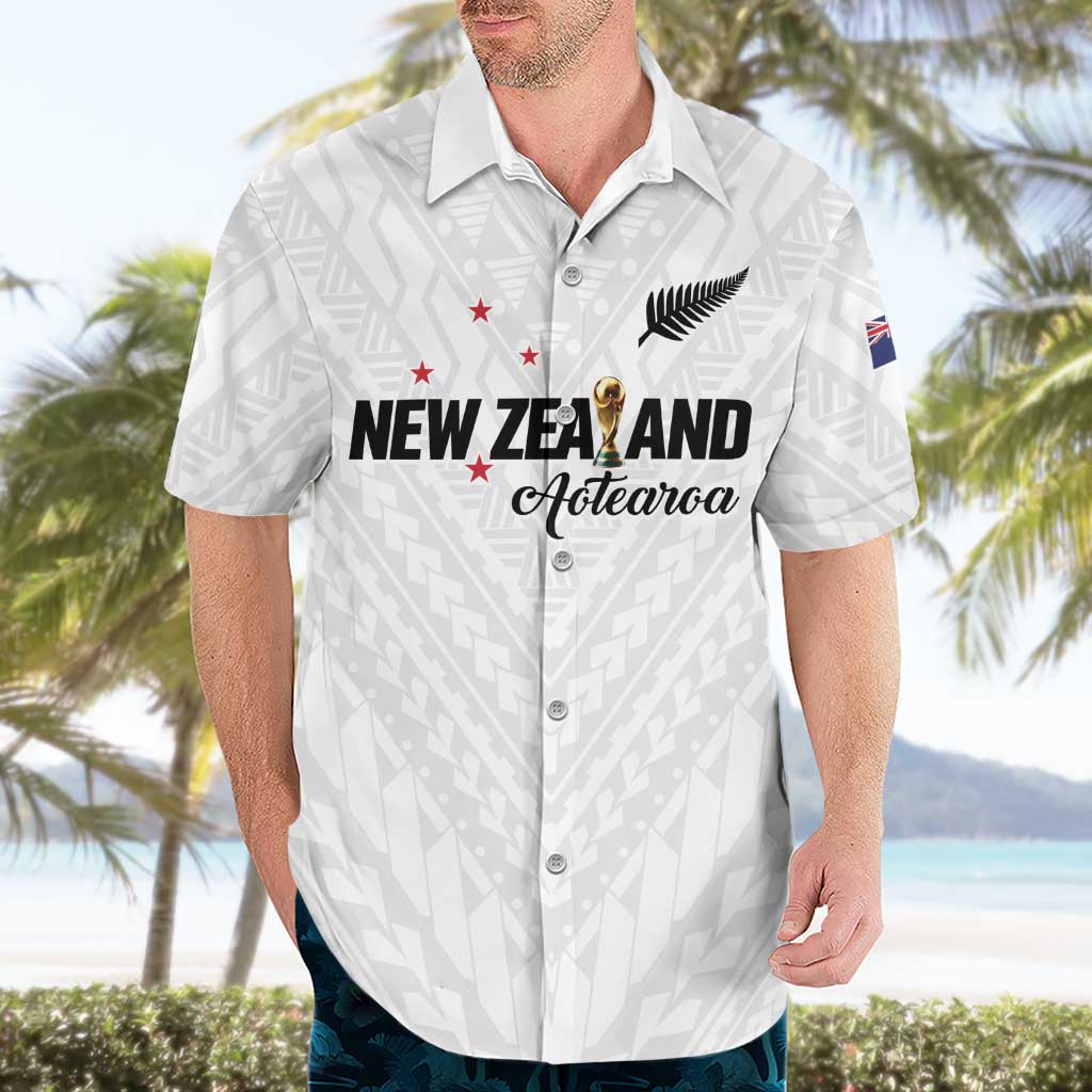 Custom Football New Zealand Hawaiian Shirt Aotearoa United White Version LT01 - Polynesian Pride