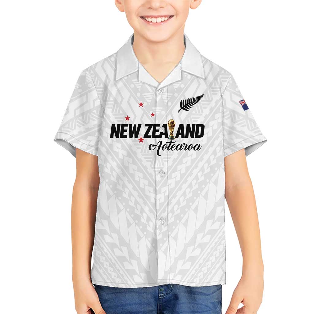 Custom Football New Zealand Hawaiian Shirt Aotearoa United White Version LT01 - Polynesian Pride