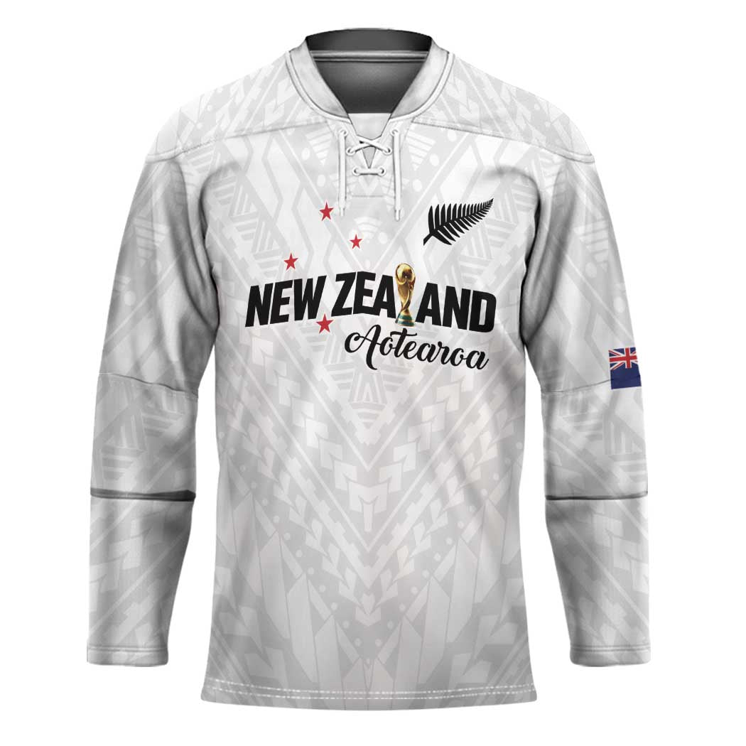 Custom Football New Zealand Hockey Jersey Aotearoa United White Version LT01 Unisex White - Polynesian Pride
