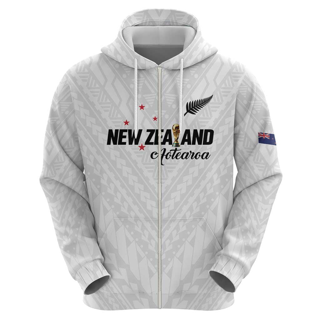 Custom Football New Zealand Hoodie Aotearoa United White Version LT01 - Polynesian Pride