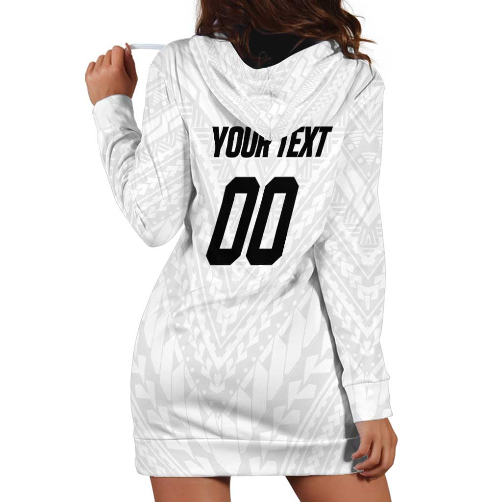 Custom Football New Zealand Hoodie Dress Aotearoa United White Version LT01 - Polynesian Pride