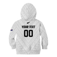 Custom Football New Zealand Kid Hoodie Aotearoa United White Version LT01 - Polynesian Pride