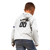 Custom Football New Zealand Kid Hoodie Aotearoa United White Version LT01 - Polynesian Pride