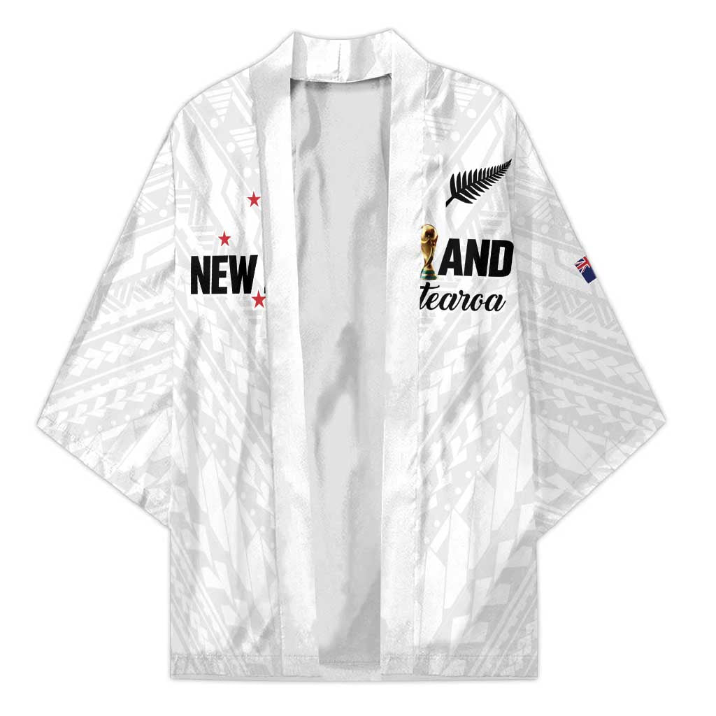 Custom Football New Zealand Kimono Aotearoa United White Version LT01 Unisex White - Polynesian Pride