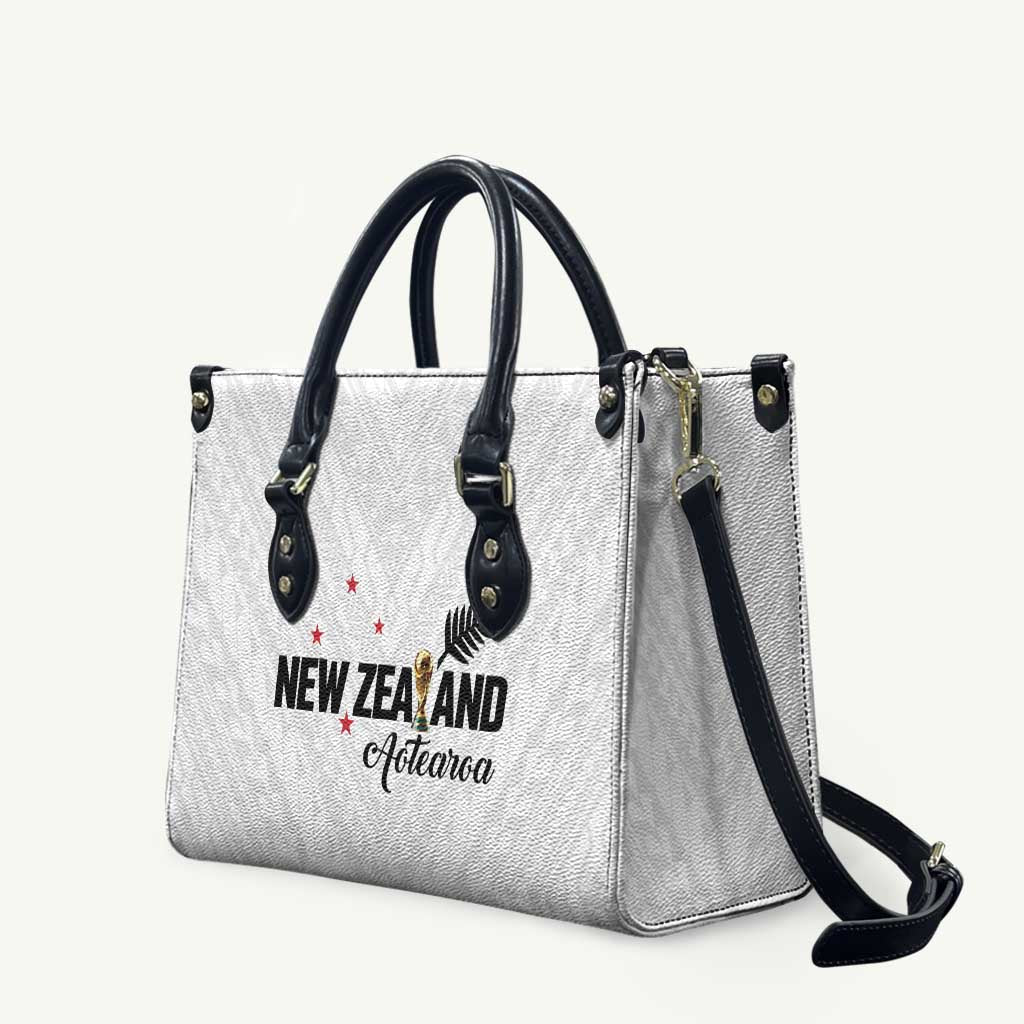 Football New Zealand Leather Bag Aotearoa United White Version LT01 White - Polynesian Pride