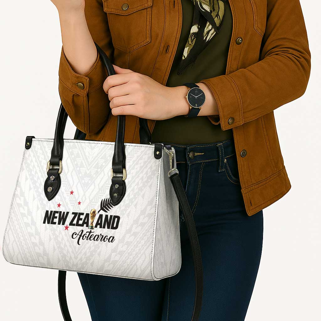 Football New Zealand Leather Bag Aotearoa United White Version LT01 - Polynesian Pride