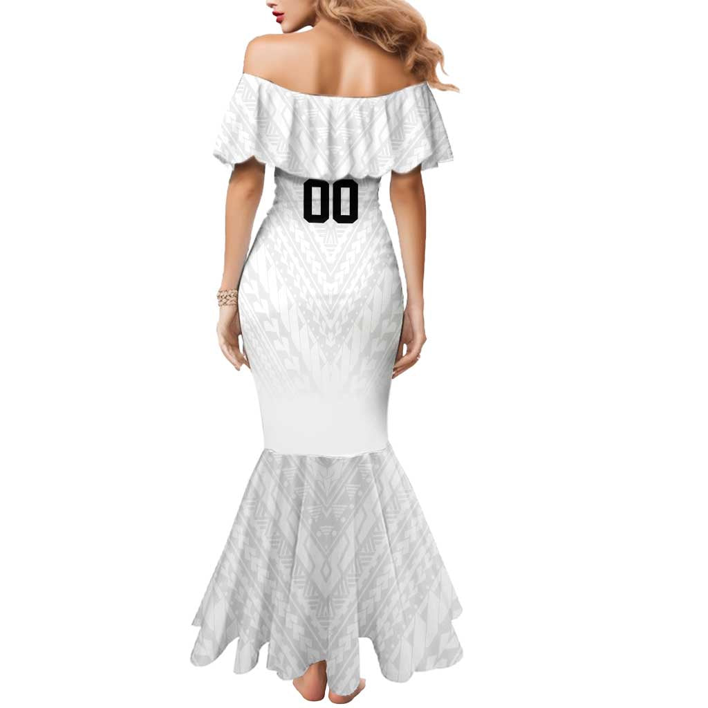 Custom Football New Zealand Mermaid Dress Aotearoa United White Version LT01 - Polynesian Pride