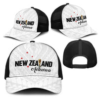 Football New Zealand Mesh Trucker Cap Aotearoa United White Version - Polynesian Pride